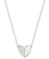 Silver-Tone Mother-of-Pearl Heart Pendant Necklace, 16" + 3" extender