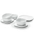 Фото #3 товара Whiteware Soft Square 12-Pc. Dinnerware Set, Service for 4, Created for Macy's