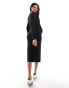 Фото #3 товара Mamalicious Maternity super soft rubbed 2 function midi dress in black