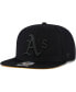 Фото #4 товара Men's Oakland Athletics Black on Black Sure Shot Captain Snapback Hat