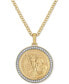 Фото #1 товара Diamond St. Christopher Medallion 22" Pendant Necklace (1/4 ct. t.w.) in 18k Gold-Plated Sterling Silver, Created for Macy's