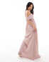 Фото #3 товара TFNC Bridesmaids Petite cold shoulder chiffon pleated maxi dress in soft pink