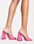 Фото #8 товара RAID Wide Fit Angel mules with angular heel in hot pink