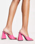 RAID Wide Fit Angel mules with angular heel in hot pink  US 6 - фото #8