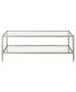 Фото #2 товара Hera 45" Wide Metal Rectangular Coffee Table with Glass Shelf