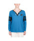 Фото #2 товара Women's Blue Carolina Panthers Lace-Up Notch Neck Long Sleeve T-shirt