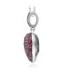 ფოტო #2 პროდუქტის Suzy Levian Sterling Silver Cubic Zirconia Pave Mini Heart Pendant Necklace