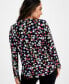 Petite Floral-Print Zipper-Pocket Top, Created for Macy's