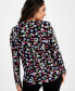 Фото #2 товара Petite Floral-Print Zipper-Pocket Top, Created for Macy's