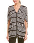 Nicole Miller 294303 Women's Wavy Stripe Cocoon top, Black/White, Large