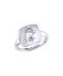 ფოტო #1 პროდუქტის Libra Scales Sterling Silver Pink Tourmaline Gemstone Diamond Signet Ring