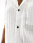 Фото #3 товара Calvin Klein textured cotton button down shirt in white