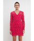 ფოტო #10 პროდუქტის Women's Long Sleeve Lace Mini Dress