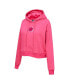 Women's Pink Miami Dolphins Triple Pink Cropped Fleece Pullover Hoodie Розовый, 2XL - фото #2