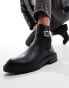 New Look chelsea boot with hardware detail in black