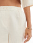 ASOS DESIGN boxer short co-ord with linen in neutral