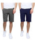 Фото #1 товара Men's 5 Pocket Flat Front Slim Fit Stretch Chino Shorts, Pack of 2