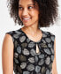 Women's Shell-Print Keyhole Top