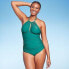 Women's Full Coverage Tummy Control High Neck Halter One Piece Swimsuit - Kona