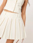 ASOS DESIGN tailored pleated micro skirt in cream