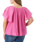 Фото #2 товара Trendy Plus Size Serenity Cotton Flutter-Sleeve V-Neck Top