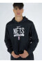 Фото #5 товара Толстовка мужская Nike Dri-Fit NBA Brooklyn Nets Spotlight Erkek Siyah Basketbol Sweatshirt DN8149-010