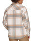 Фото #2 товара Women's Plaid Buttoned Zip-Front Shacket