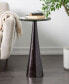 Aluminum Geometric Cone Textured Glass Tabletop Accent Table