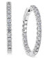 ფოტო #1 პროდუქტის Diamond In-and-Out Hoop Earrings (3 ct. t.w.) in 14k White Gold