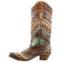 Фото #8 товара Corral Boots Southwest TooledInlay & Studs Snip Toe Cowboy Womens Brown Casual