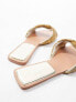 Фото #3 товара Simmi London Kenya embellished strap flat sandal in gold