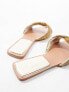 Фото #3 товара Simmi London Wide Fit Kenya embellished strap flat sandal in gold