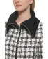 Фото #4 товара Women's Sweater Collar Tweed Bomber Coat