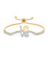 Diamond Accent Love Paw Adjustable Bolo Bracelet in Gold-Plate