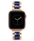 Фото #1 товара Women's Rose Gold-Tone Alloy and Navy Acetate Bracelet Compatible with 42/44/45/Ultra/Ultra 2 Apple Watch