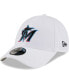 Фото #1 товара Men's White Miami Marlins League II 9FORTY Adjustable Hat