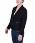 ფოტო #3 პროდუქტის Petite Cropped Long Sleeve Crepe Jacket