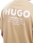 HUGO Blue nalono relaxed fit t-shirt in beige