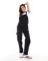 ASOS DESIGN denim dungaree in washed black