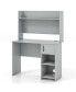 Фото #1 товара Home Office Desk with Raised Display Shelf and 2 Open Shelves-Gray