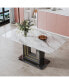 White marble dining table with gold accents. Suitable for kitchen/living room