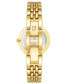 ფოტო #3 პროდუქტის Women's Three Hand Quartz Round Gold-Tone Alloy Link Bracelet Watch, 30mm
