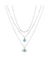 Фото #1 товара Unwritten silver Plated 3-Pieces Turquoise Crystal Evil Eye Layered Pendant Necklace Set