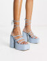 Фото #2 товара Daisy Street platform heeled sandals in baby blue