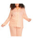 Womens Plus size Button Through Sleep Top - pink
