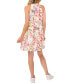 Women's Tropical Tie-Back Halter Tiered Mini Dress