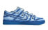 【定制球鞋】 Nike Dunk Low 旧时蓝调 简约百搭 浸染擦染 解构鞋带 低帮 板鞋 GS 蓝 / Кроссовки Nike Dunk Low DH9765-102