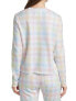 Sol Angeles Women's Gingham Cropped Sweatshirt in Gingham Ging Multi Size Small