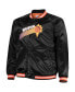 Men's Black Phoenix Suns Big and Tall Hardwood Classics Raglan Satin Full-Snap Jacket