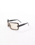 Spitfire sirius-b oversized sunglasses in black with tan lens